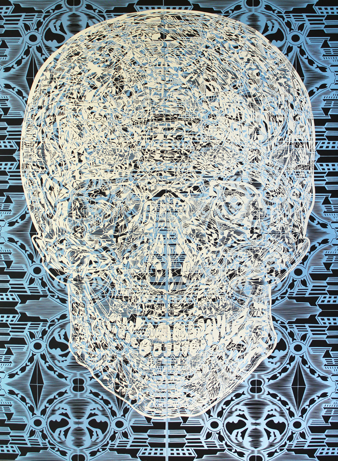 El olvido es peor que la muerte, 2012. Hand-cut paper on cardboard. 200 × 140 cm. Patricio Rodríguez