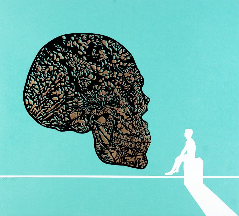 Calacas 6, 2012. Mixed media, hand-cut paper on cardboard. 65 × 70 cm. Patricio Rodríguez
