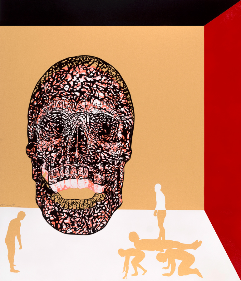 Calacas 8, 2012. Mixed media, hand-cut paper on cardboard. 85 × 70 cm. Patricio Rodríguez