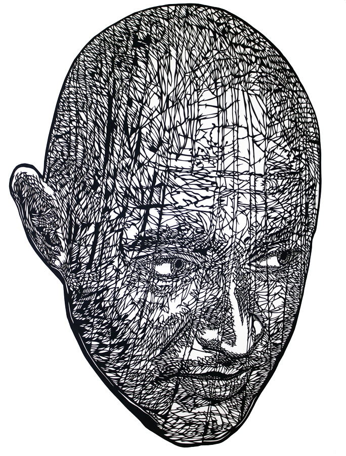 Yusmar, 2015. Hand-cut paper on cardboard. 100 × 70 cm. Patricio Rodríguez