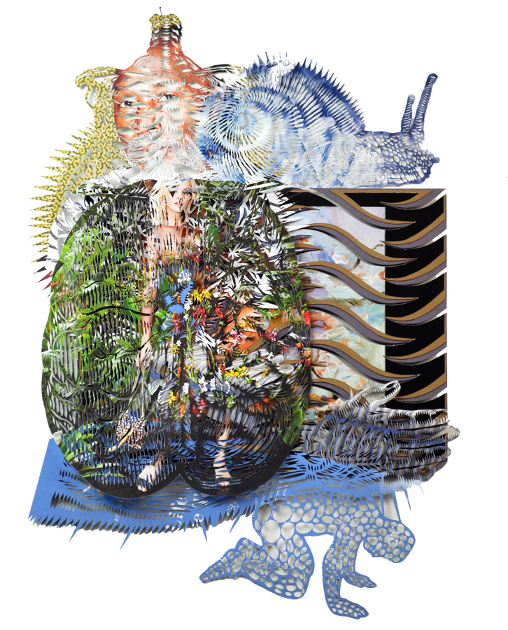 Untitled, 2020. Hand-cut paper, hand-cut magazine, hand-cut pages of Sotheby's catalog on cardboard. 61 × 50 cm. Patricio Rodríguez