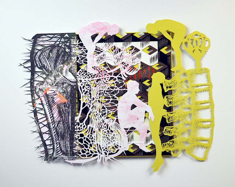 Untitled, 2020. Hand-cut paper, hand-cut magazine, hand-cut pages of Sotheby's catalog on cardboard. 30 × 46 cm. Patricio Rodríguez