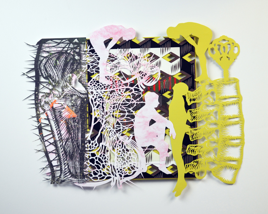 Untitled, 2020. Hand-cut paper, hand-cut magazine, hand-cut pages of Sotheby's catalog on cardboard. 30 × 46 cm. Patricio Rodríguez