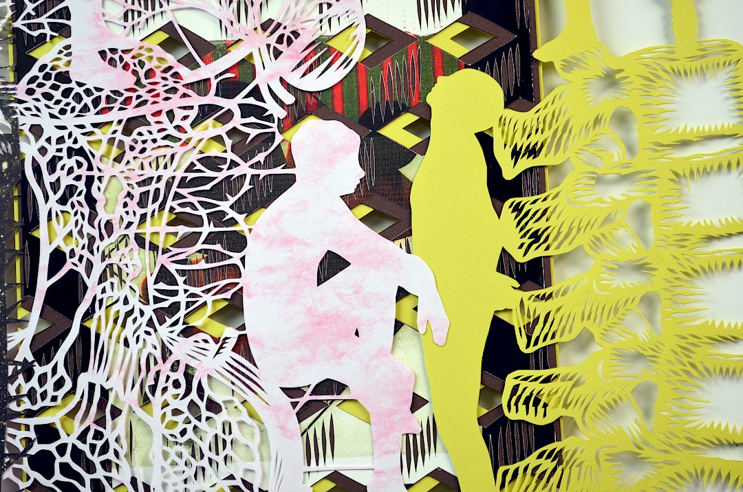 Untitled, 2020. Hand-cut paper, hand-cut magazine, hand-cut pages of Sotheby's catalog on cardboard. 30 × 46 cm. Patricio Rodríguez (detail)