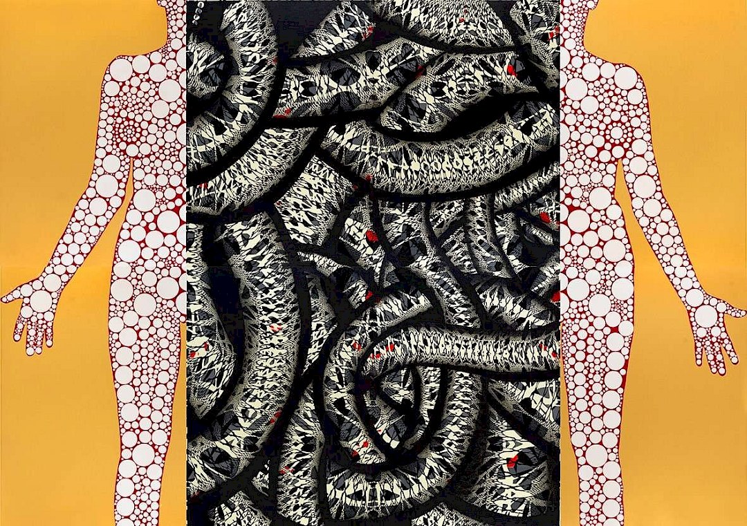 Adentro-Inside, 2013. Mixed media, hand-cut paper on cardboard. 200 × 284 cm. Patricio Rodríguez