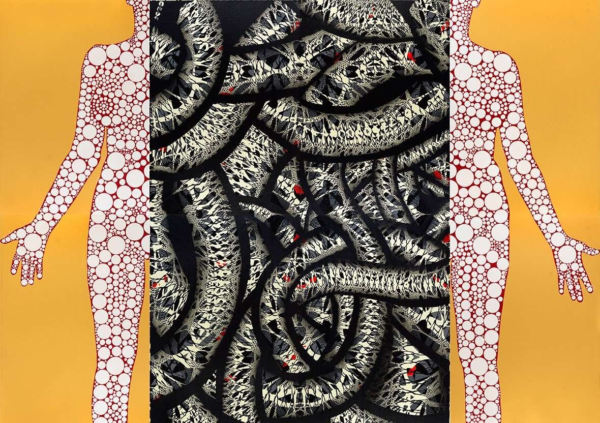 Adentro-Inside, 2013. Mixed media, hand-cut paper on cardboard. 200 × 284 cm. Patricio Rodríguez