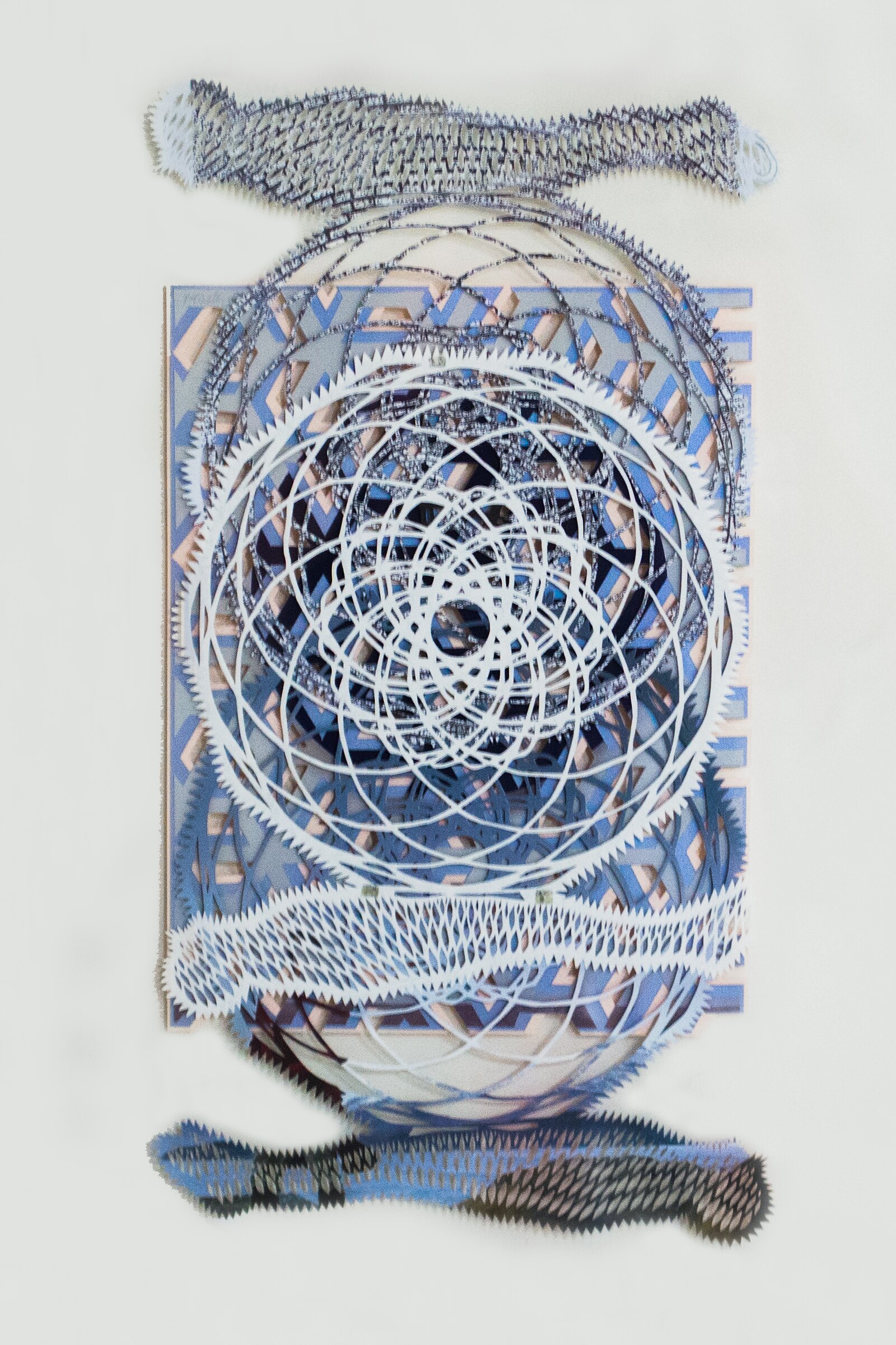 Untitled 1 (Sotheby's Series), 2019. Hand-cut paper and Sotheby's catalog on cardboard. 48.3 × 43.2 cm. Patricio Rodríguez