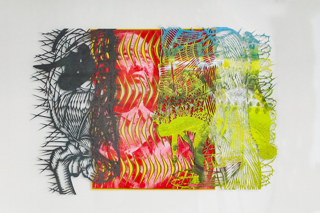 Untitled 2 (Sotheby's Series), 2019. Hand-cut paper and Sotheby's catalog on cardboard. 48.3 × 43.2 cm. Patricio Rodríguez