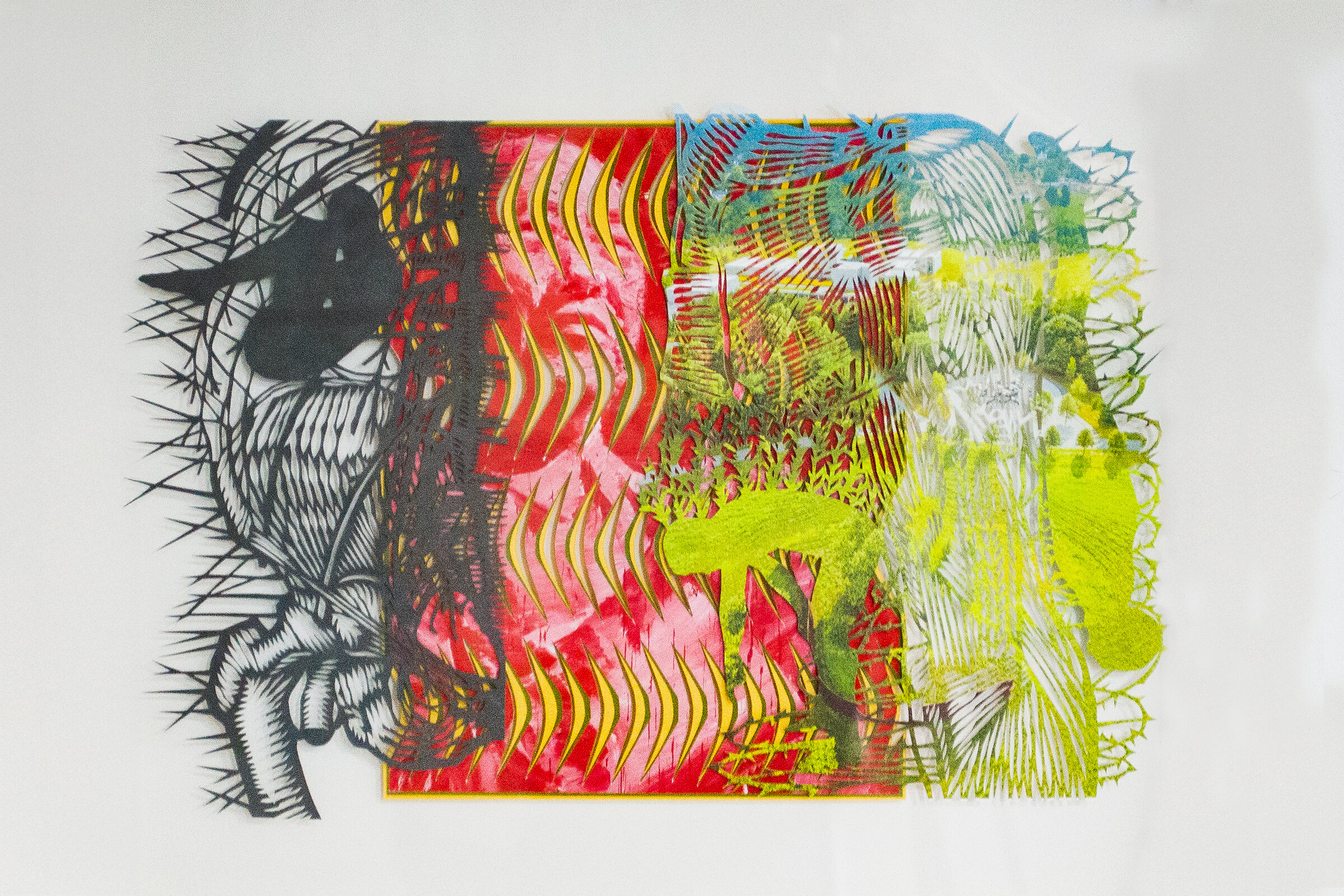 Untitled 2 (Sotheby's Series), 2019. Hand-cut paper and Sotheby's catalog on cardboard. 48.3 × 43.2 cm. Patricio Rodríguez