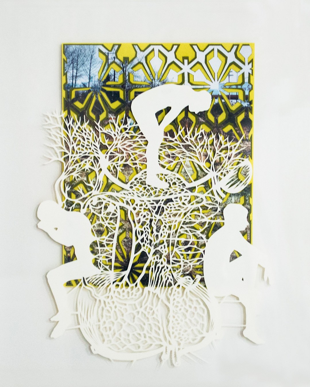 Untitled 3 (Sotheby's Series), 2019. Hand-cut paper and Sotheby's catalog on cardboard. 48.3 × 43.2 cm. Patricio Rodríguez