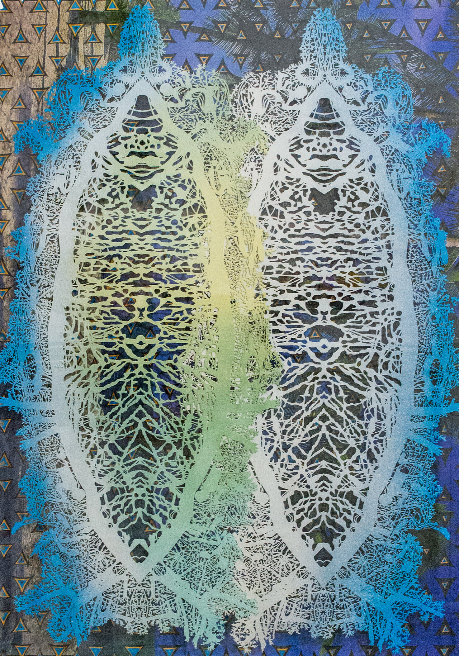 Untitled (Archeology Series). Hand-cut paper on cardboard. 101.6 × 71.1 cm. Patricio Rodríguez