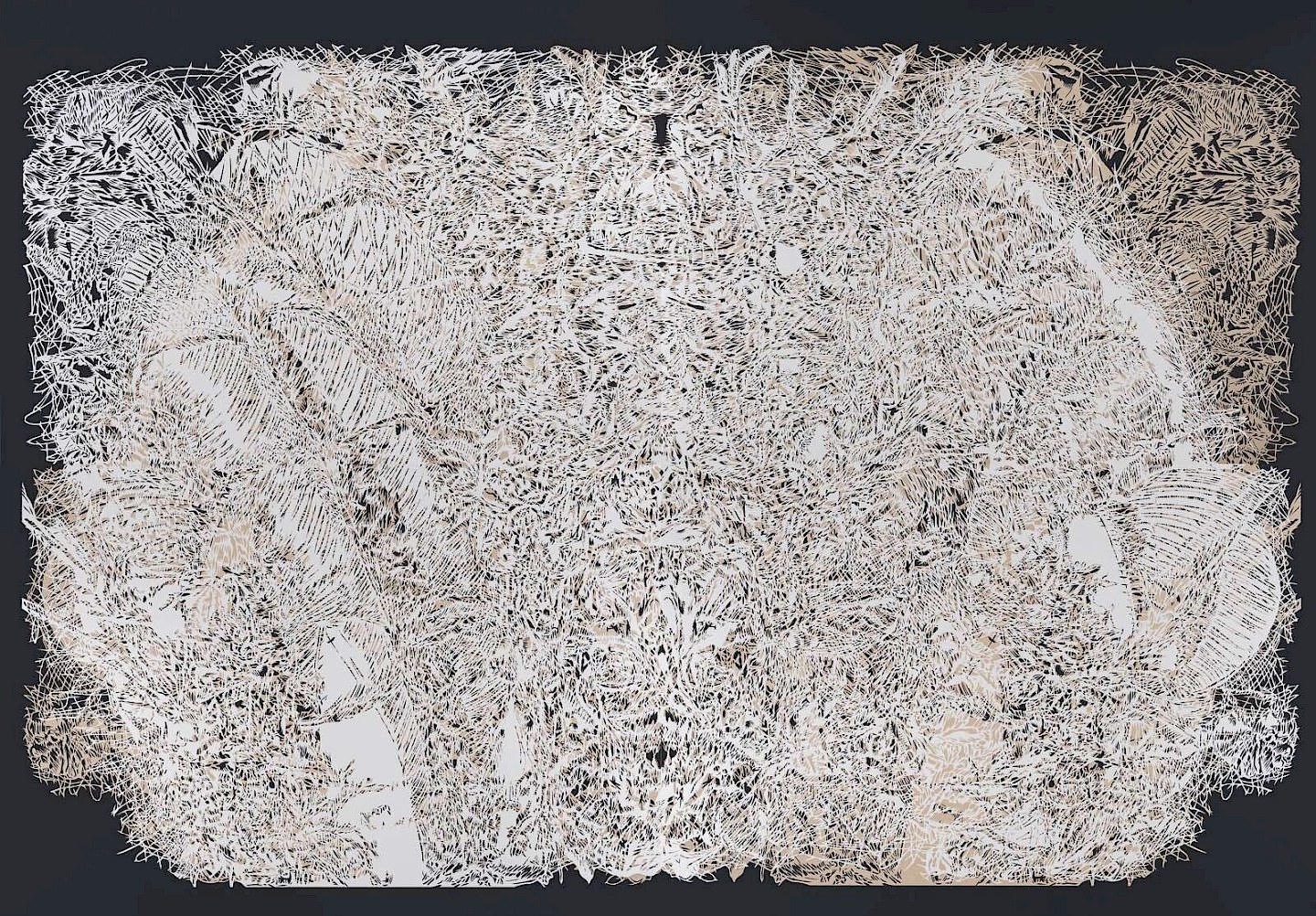 Despedida, 2014. Hand-cut paper on cardboard. 140 × 200 cm. Patricio Rodríguez