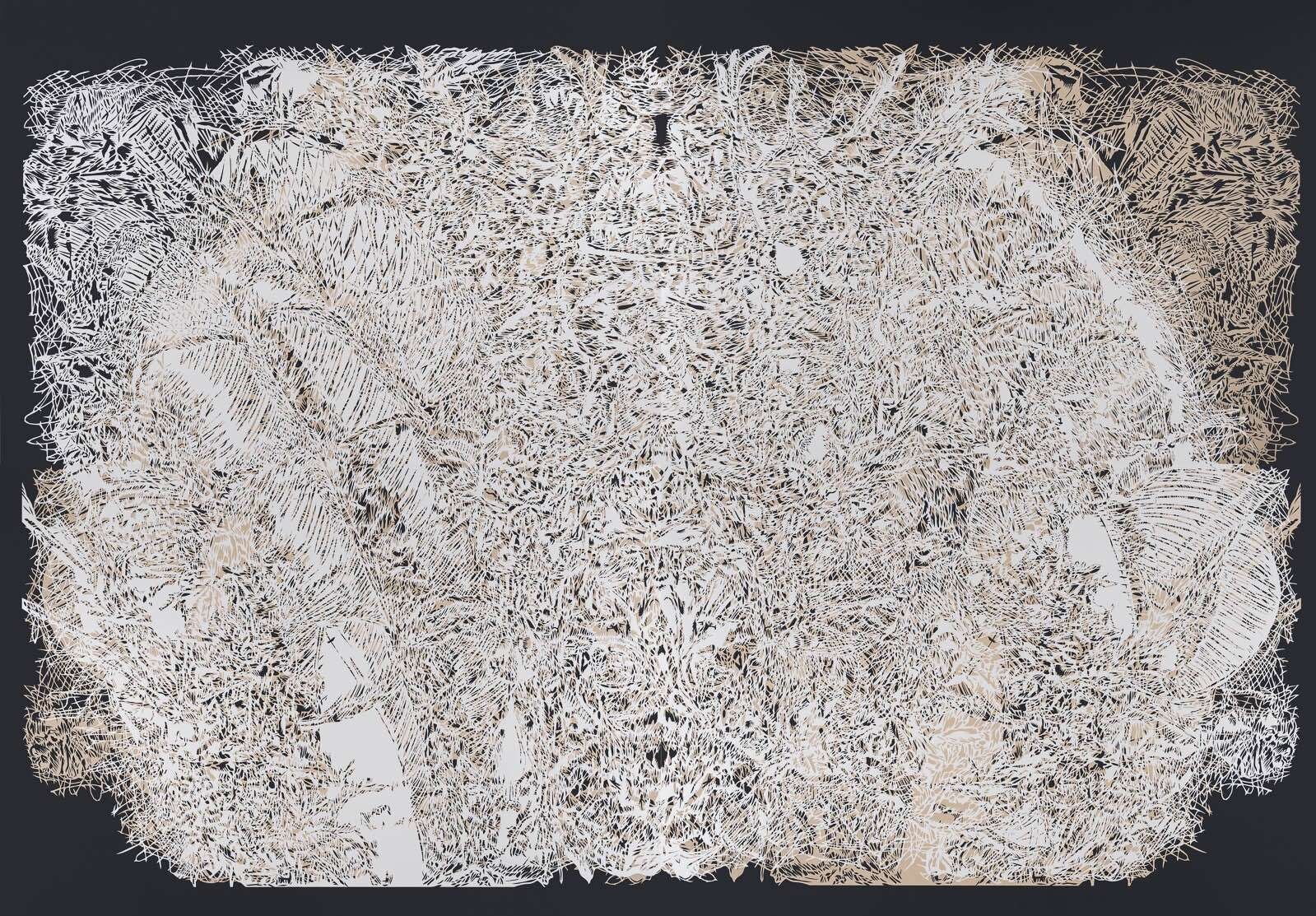 Despedida, 2014. Hand-cut paper on cardboard. 140 × 200 cm. Patricio Rodríguez