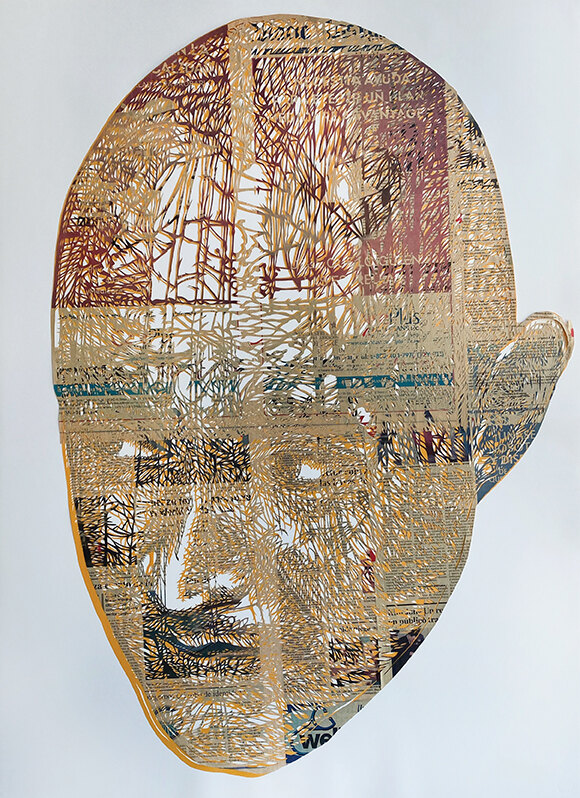 Untitled (Viejos Conocidos series), 2014. Hand-cut paper. 101.6 × 66 cm. Patricio Rodríguez