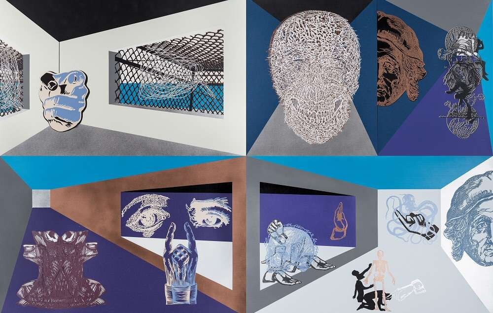 Untitled, 2015. Hand-cut paper on cardboard. 140 × 200 cm. Patricio Rodríguez