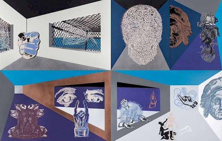 Untitled, 2015. Hand-cut paper on cardboard. 140 × 200 cm. Patricio Rodríguez